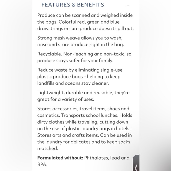 Norwex Reusable Produce Bags - Set of 3 - Picture 5 of 5